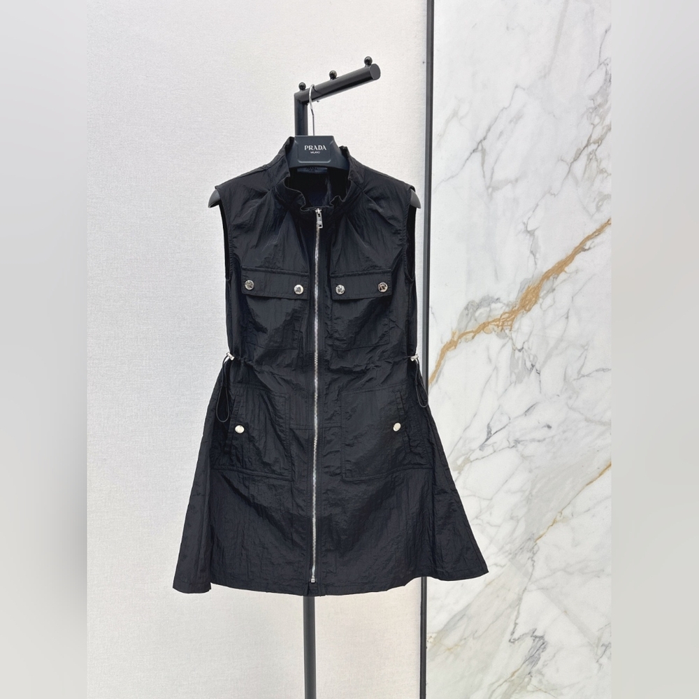 Prada lace-up sleeveless dress